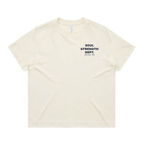 SOUL STRENGTH DEPT EPPING Womens Box Ecru Tshirt