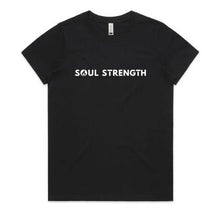 SOUL STRENGTH FLAME Womens Maple Organic Black Tshirt
