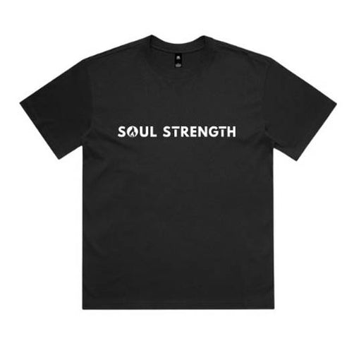 SOUL STRENGTH FLAME Mens Staple Black Tshirt