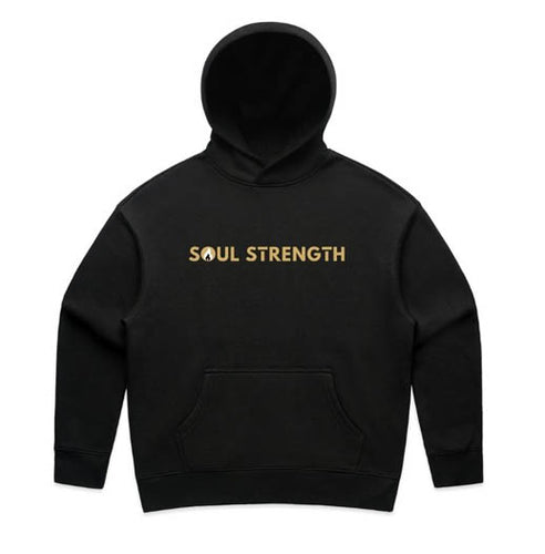 SOUL STRENGTH Mens STRENGTH Relax Black Hoodie