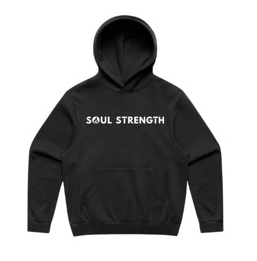 SOUL STRENGTH Mens FLAME Relax Black Hoodie