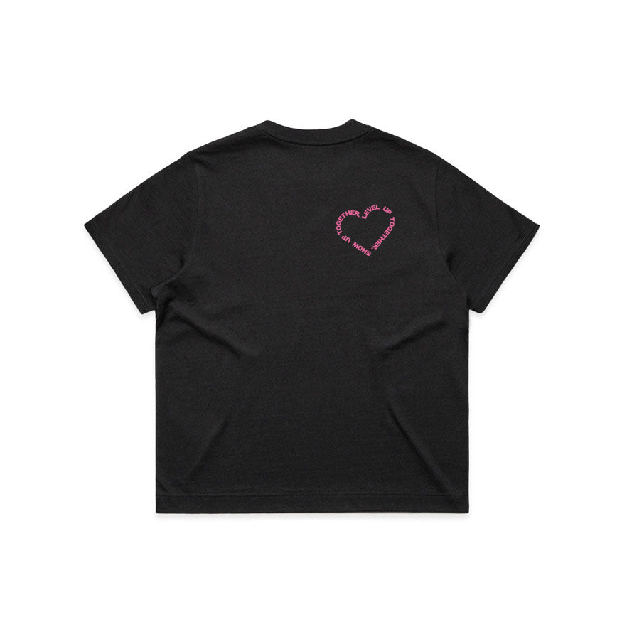 CLUB 88 Members Womens HEART Box Black/Pink Tshirt