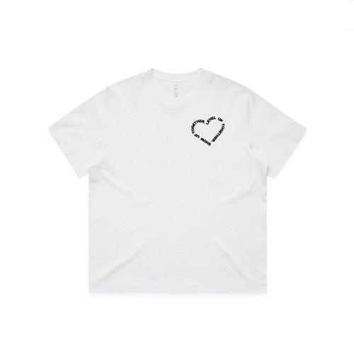 CLUB 88 Members Womens HEART Box White/Black Tshirt