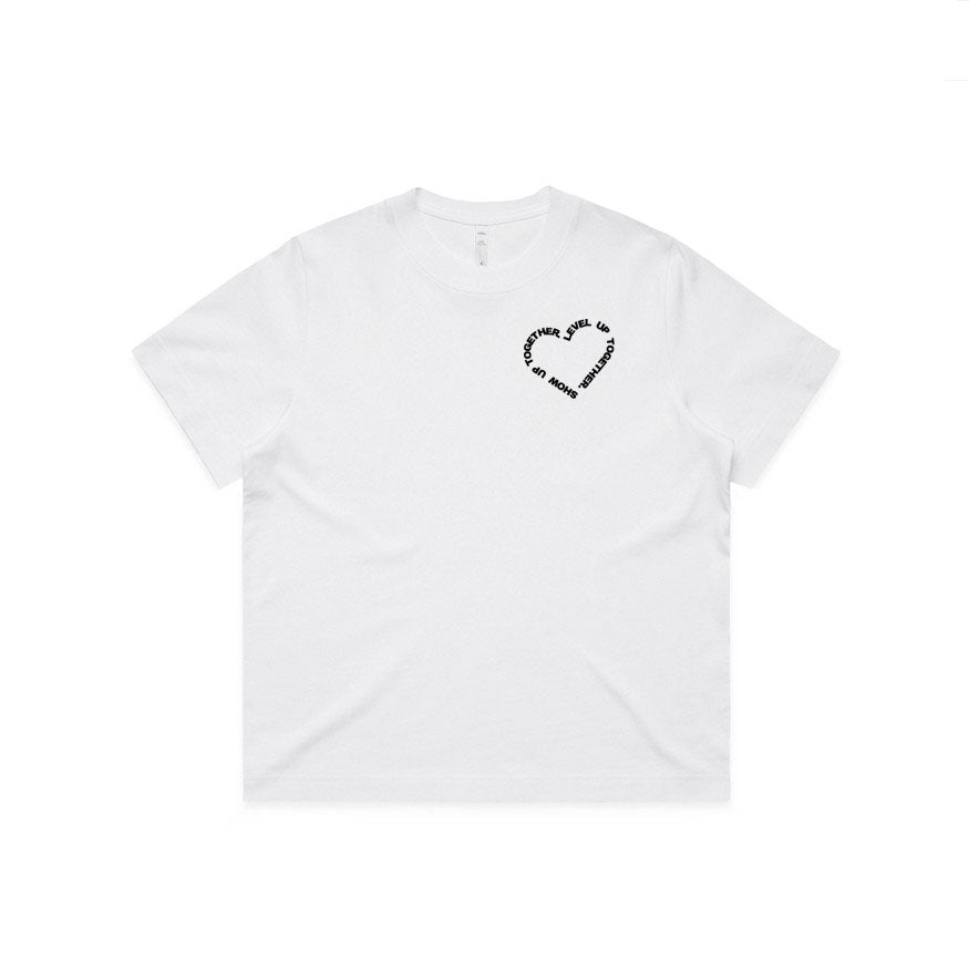 CLUB 88 Members Womens HEART Box White/Black Tshirt
