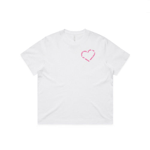CLUB 88 Members Womens HEART Box White/Pink Tshirt