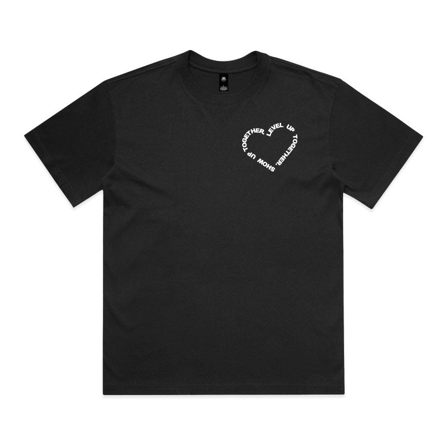 CLUB 88 Members Mens HEART Box Black Tshirt