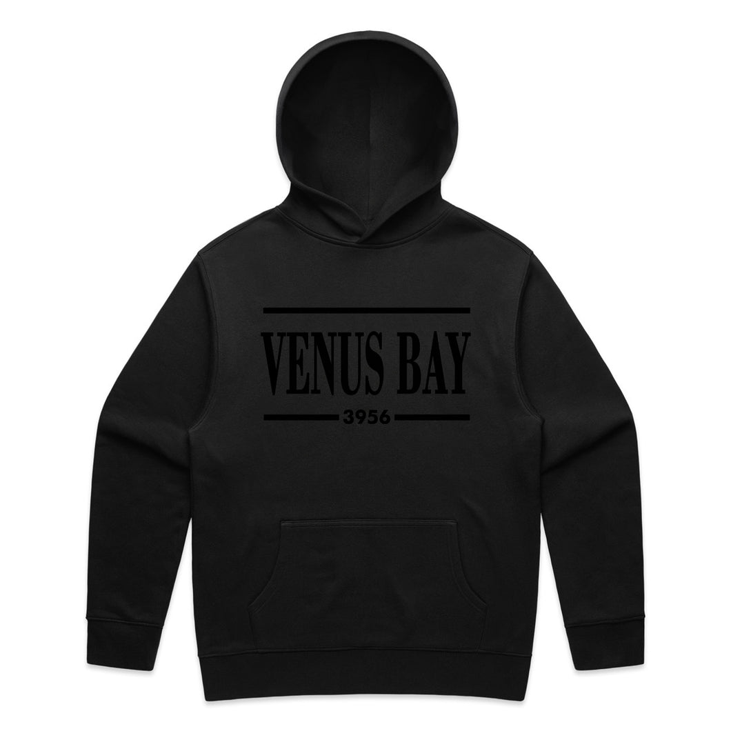 VENUS BAY HERITAGE BLACK EMBROIDERED UNISEX HOODIE