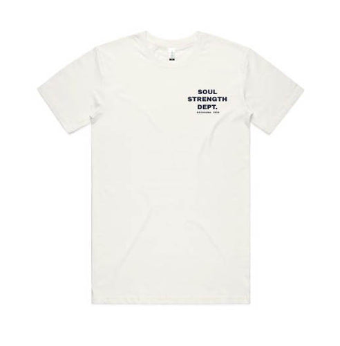SOUL STRENGTH DEPT DROMANA Mens Staple Natural Tshirt