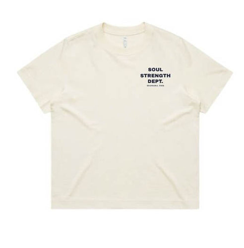 SOUL STRENGTH DEPT DROMANA Womens Box Ecru Tshirt