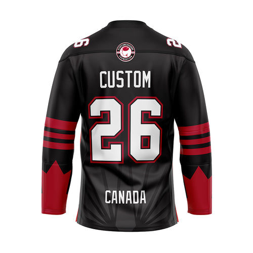 2026 IHC TEAM CANADA AWAY BLACK JERSEY (CUSTOM PRE-ORDER)
