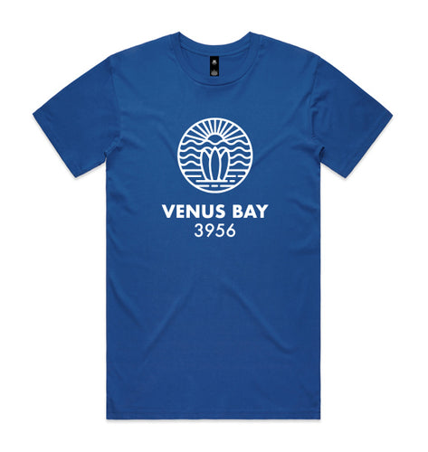 VENUS BAY SUNS UP BRIGHT ROYAL MENS TSHIRT