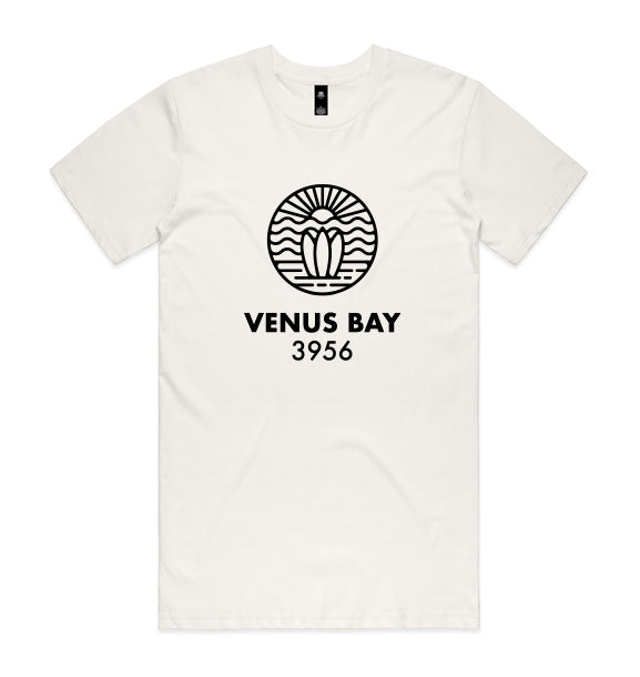 VENUS BAY SUNS UP NATURAL MENS TSHIRT