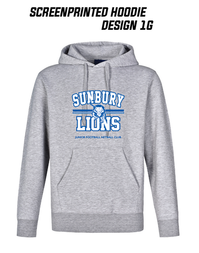 SUNBURY LIONS JFNC GREY FLEECE HOODIE - 1G