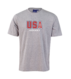 IHC26 USA Hockey Grey Marle Tshirt (ONLINE EXCLUSIVE)